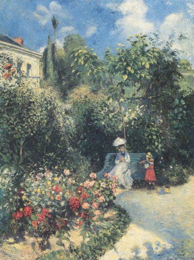 Der Garten in Pontoise von Camille Jacob Pissarro